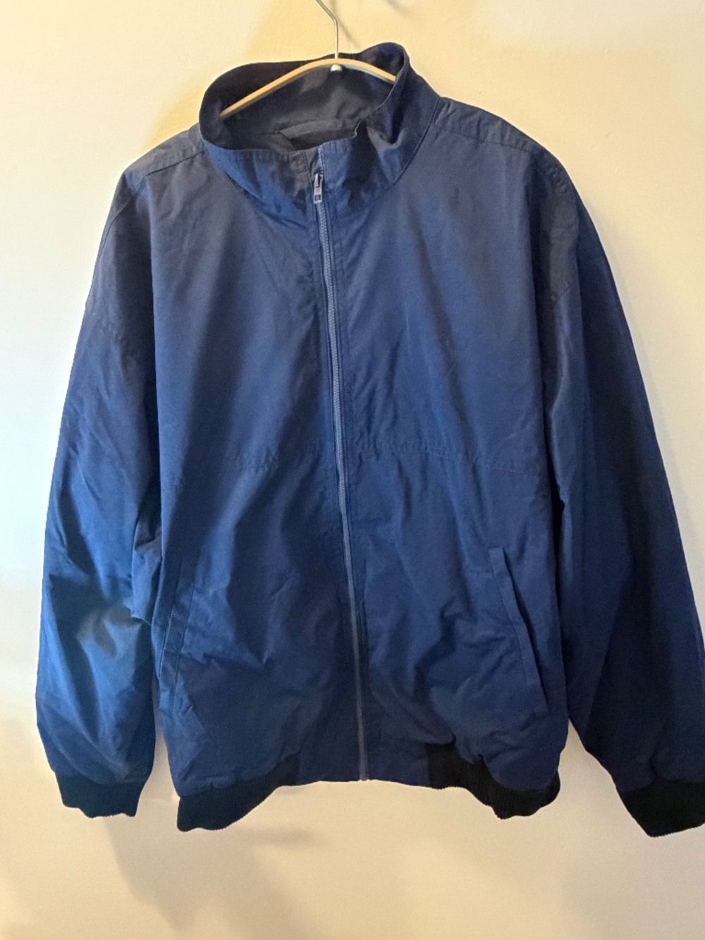 Madewell Navy Bomber Jacket Women’s L Full Zip Ribbed Lightweight